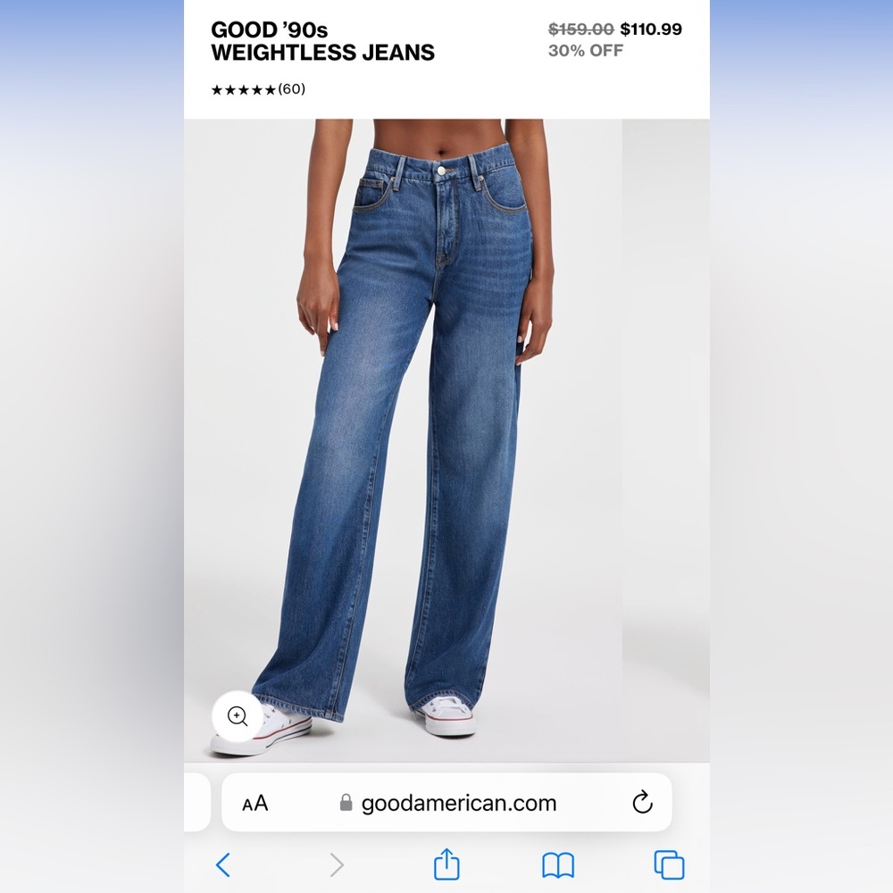 Good American - good 90s weightless jeans - brand new with tags - size 6/28